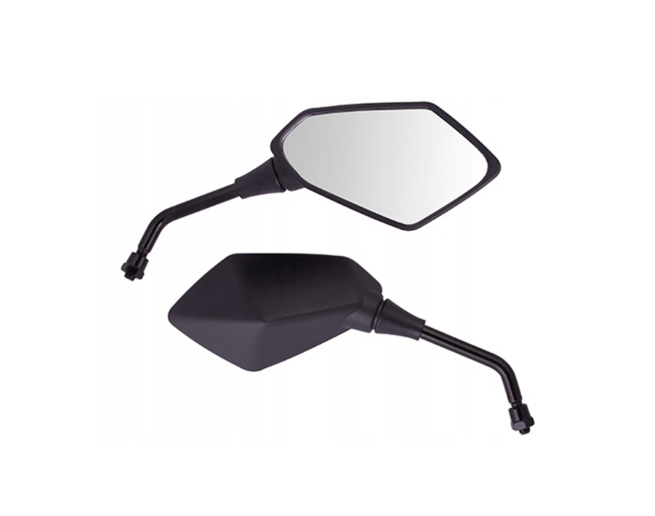 Lusterka motocyklowe Moretti czarne matowe M10 z regulacją 15,5x8,5 cm