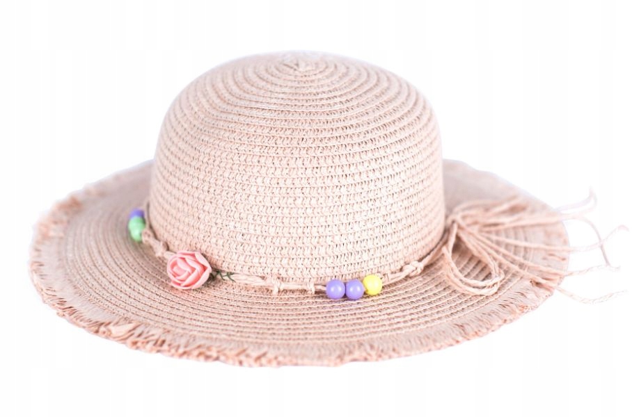 

Kapelusz Słomkowy dla Dziewczynki na Lato Plażowy