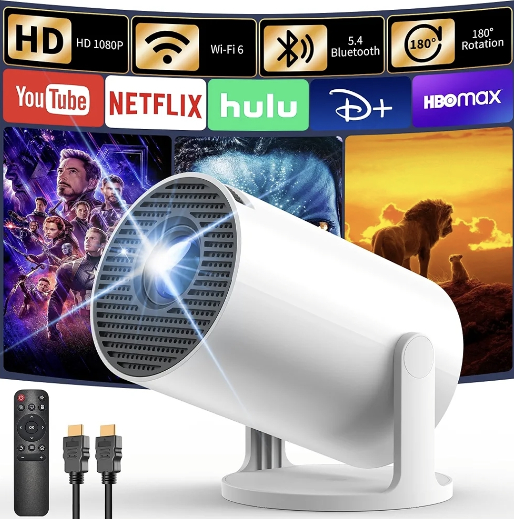 Projektor Led Yoton Y4 Pro Android Obrotowy 4K Mini Biały