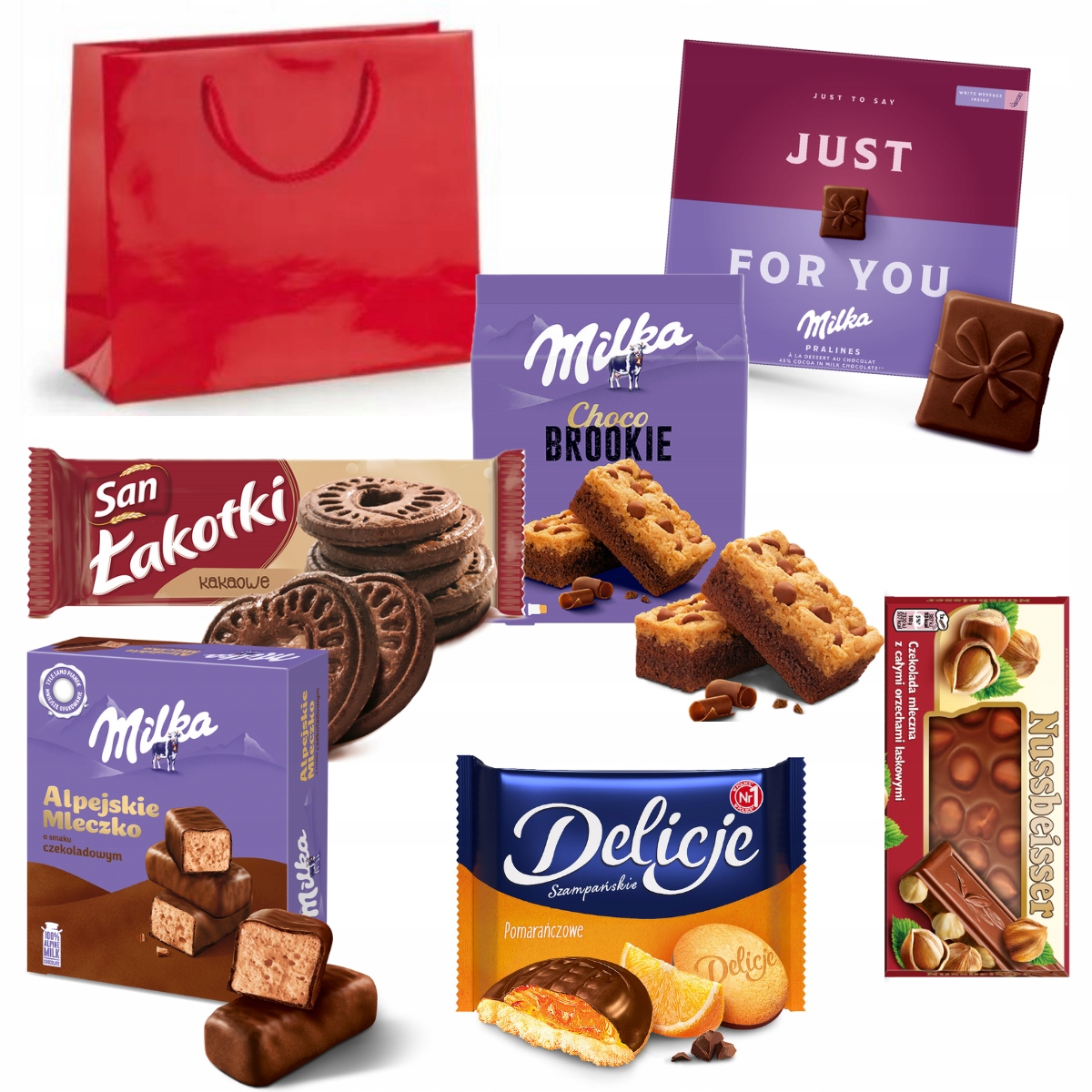 Zestaw słodyczy mix Milka San Delicje praliny upominek na komunię