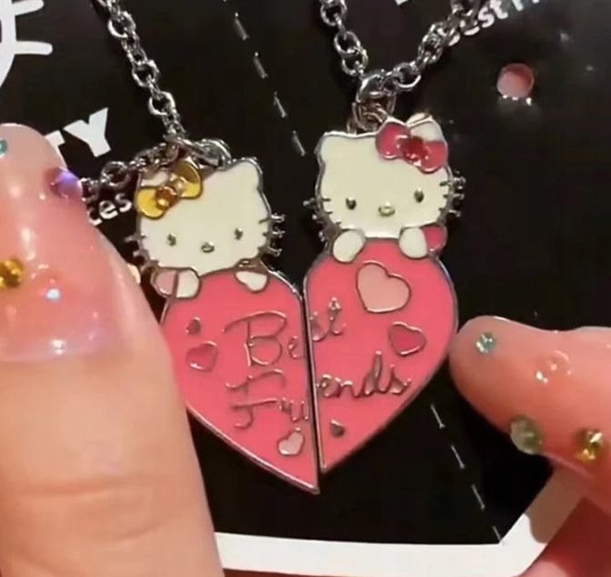 Naszyjnik Hello Kitty dla przyjaciół par BFF Y2K Okazja na co dzień