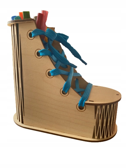 Organizer na biurko but, dekoracja, pudełko kredki