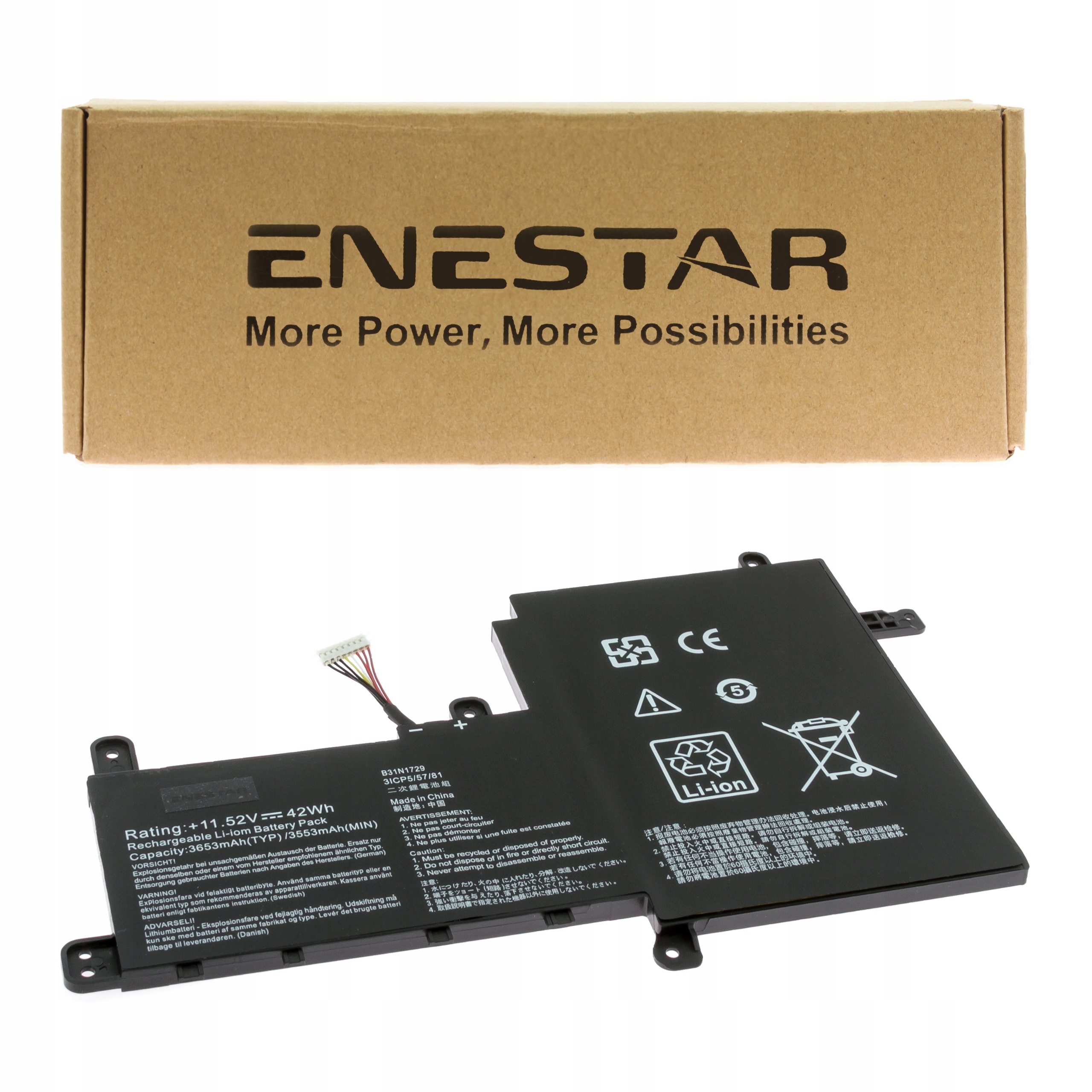 Prémiová baterie pro Asus B31N1729 VivoBook S15 S530F S530FN S530U X530UA