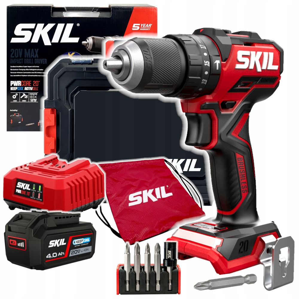 Wkrętarka udarowa Skil 20V 3075 60Nm 1x4.0Ah Bity Walizka