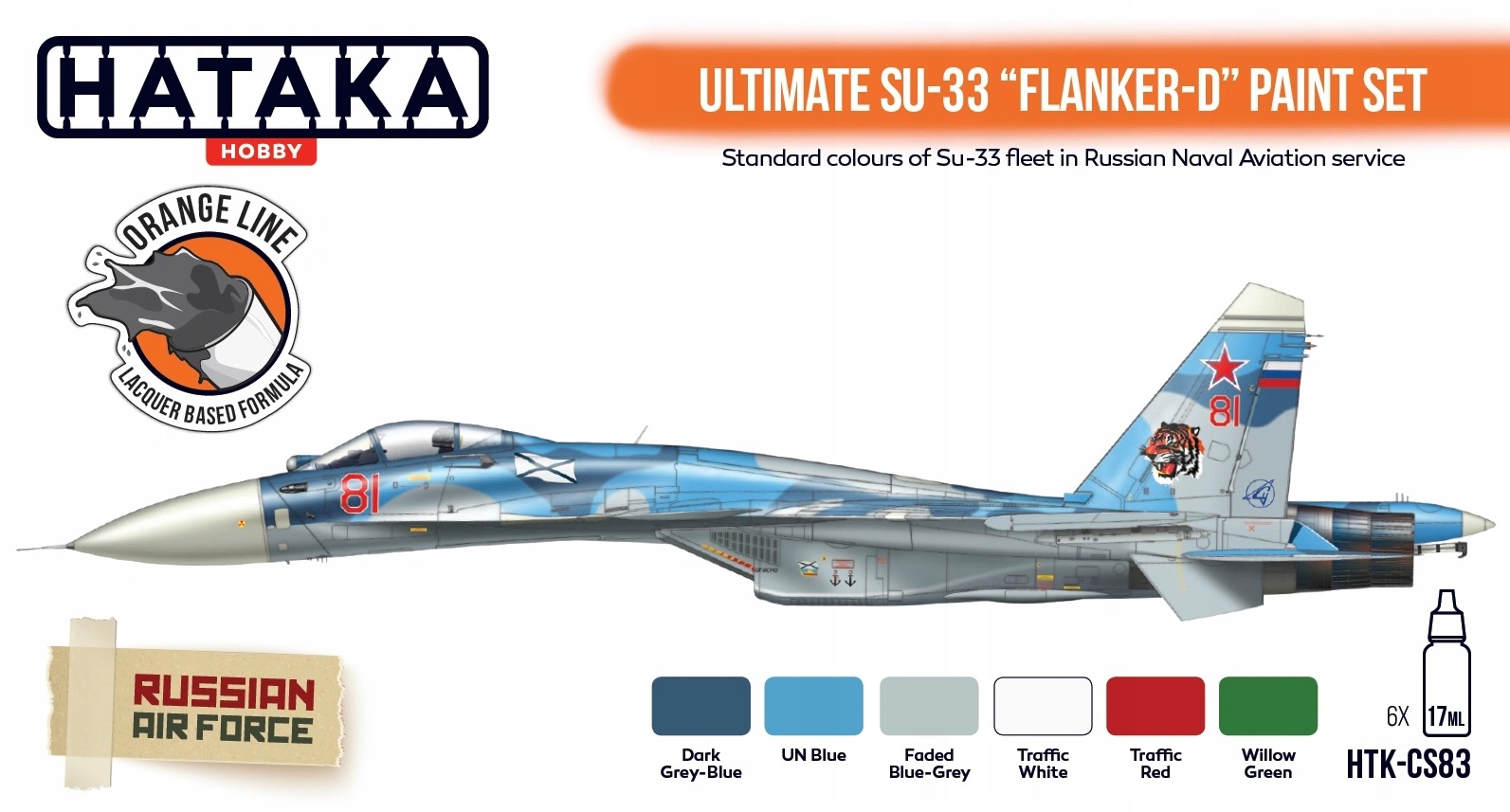 Sada barev Hataka Ultimate Su-33 Flanker-D CS83 6x17 ml