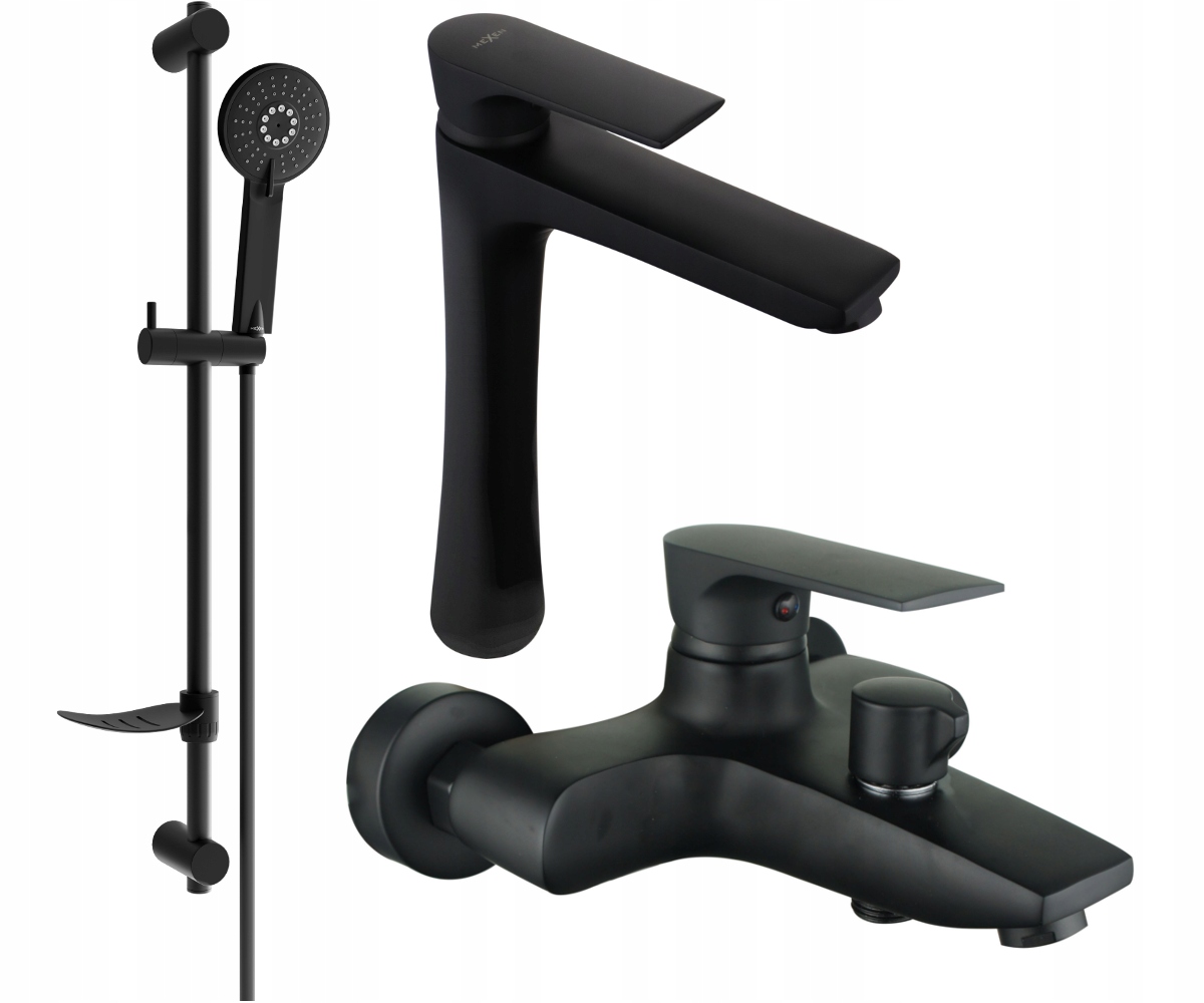 Mexen Axel DF40 Čierna Kúpeľňová Batéria a Sprchová Súprava na Tyči