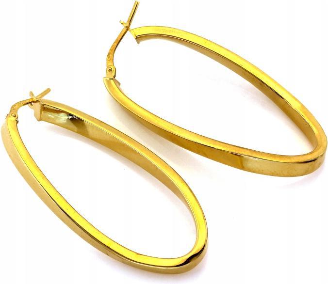 Dlouhé pevné stříbrné náušnice pozlacené oválnou anglickou barvou 925 dárek