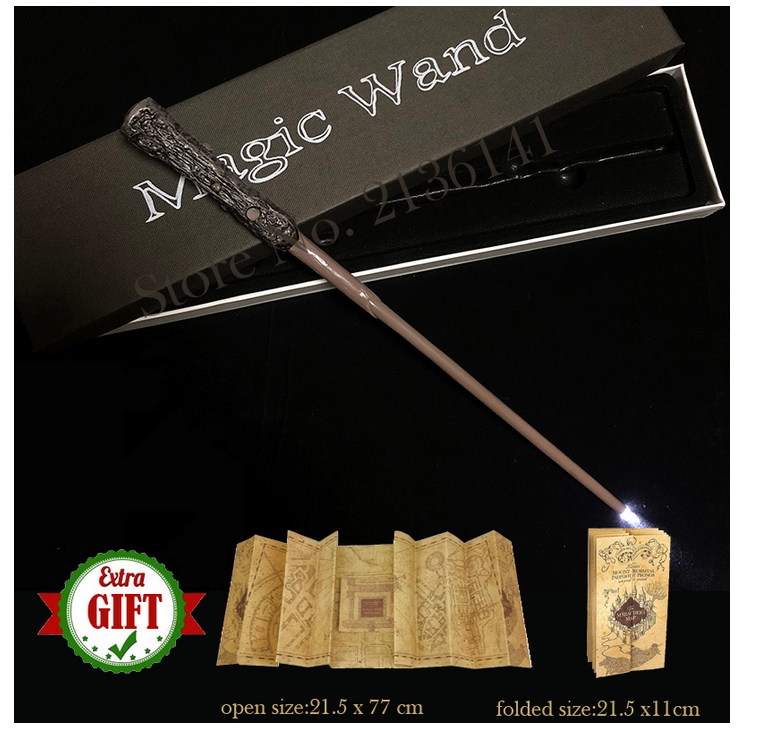 HARRY POTTER MAGICZNA RÓŻDŻKA ŚWIECĄCA LED + MAPA