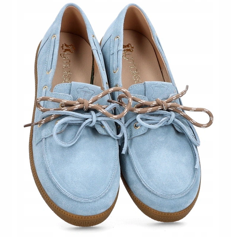 Semišové polobotky se zavazováním Tymoteo G1084 Modré 38