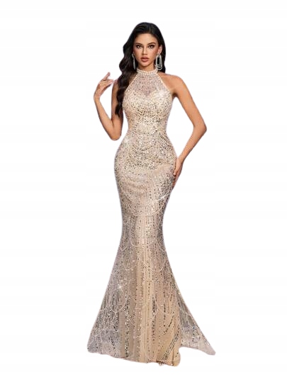 Shein Béžová Dámská Šaty S Flitry L 1KH