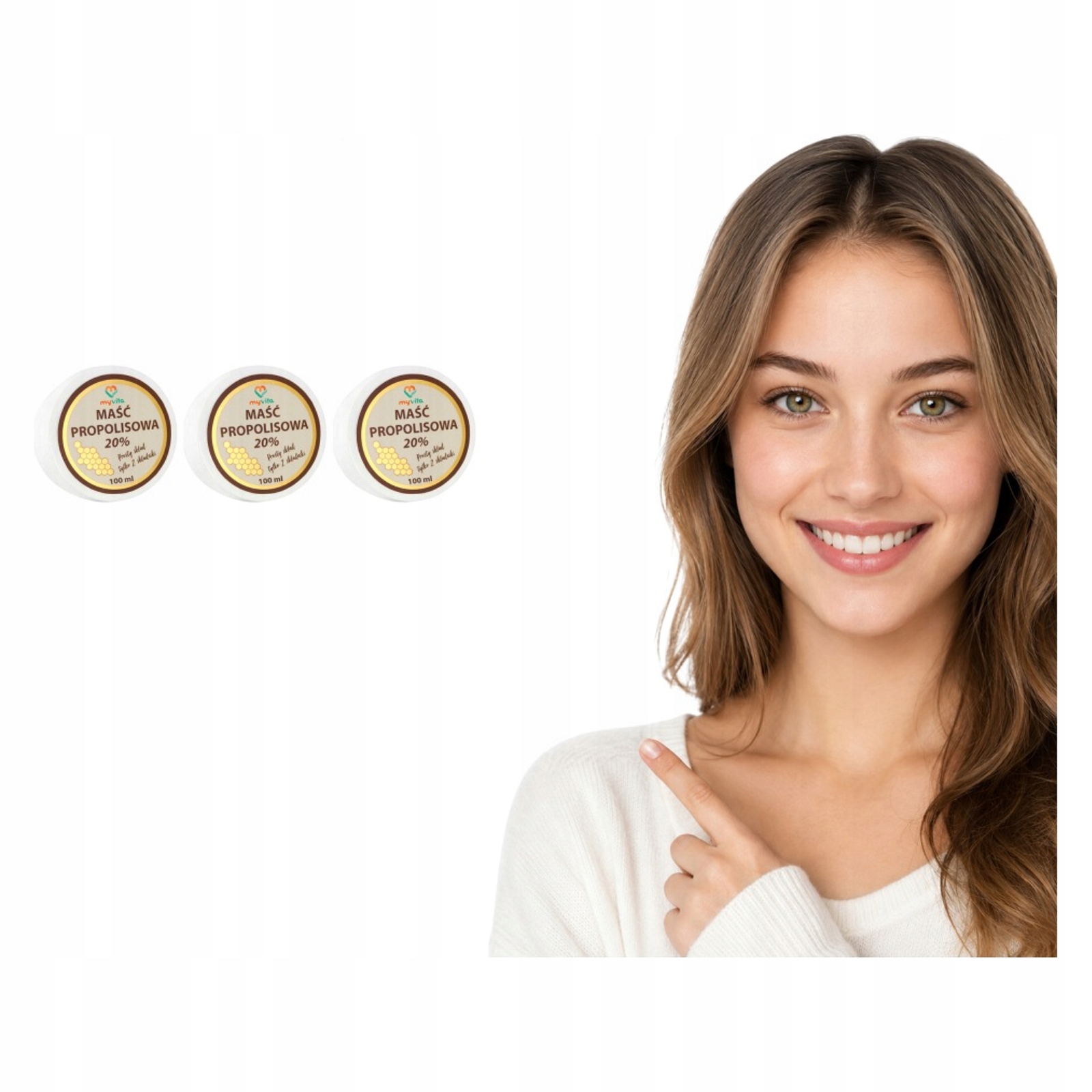 3x Balsam Propolisowy Myvita Maść 20% Koncentrat Propolisu 100 ml Inci