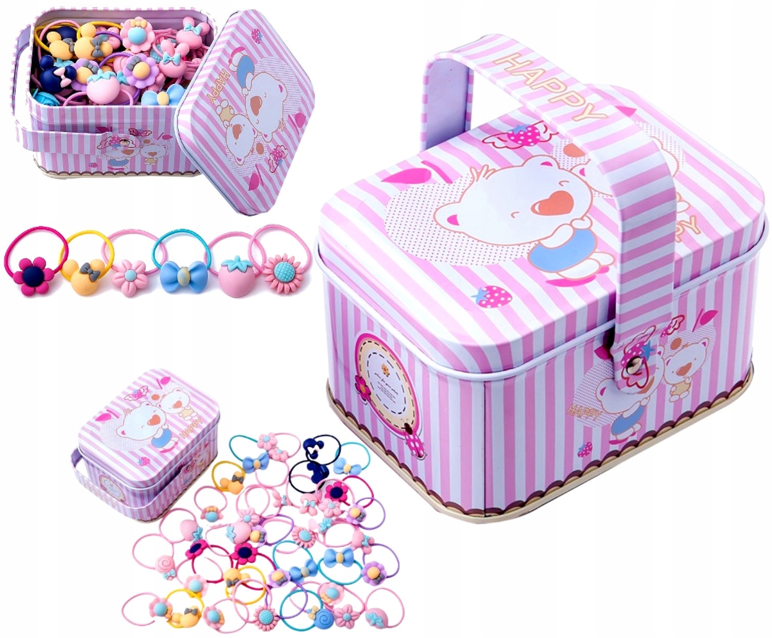 Zestaw gumek 40szt Do włosów dziewczynki dziecka Marka Inna marka