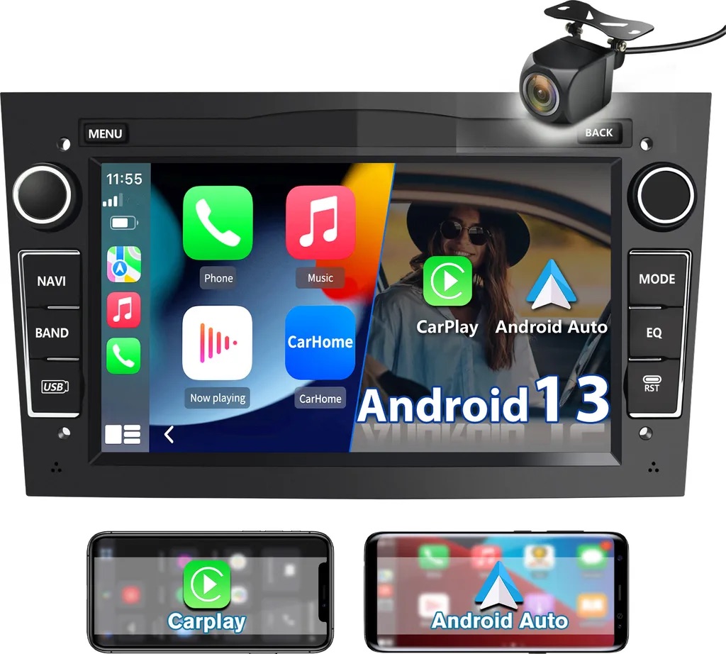 Rádio 2 Din Android 13 Opel Astra Corsa Vectra Zafira Meriva Antara Vivaro