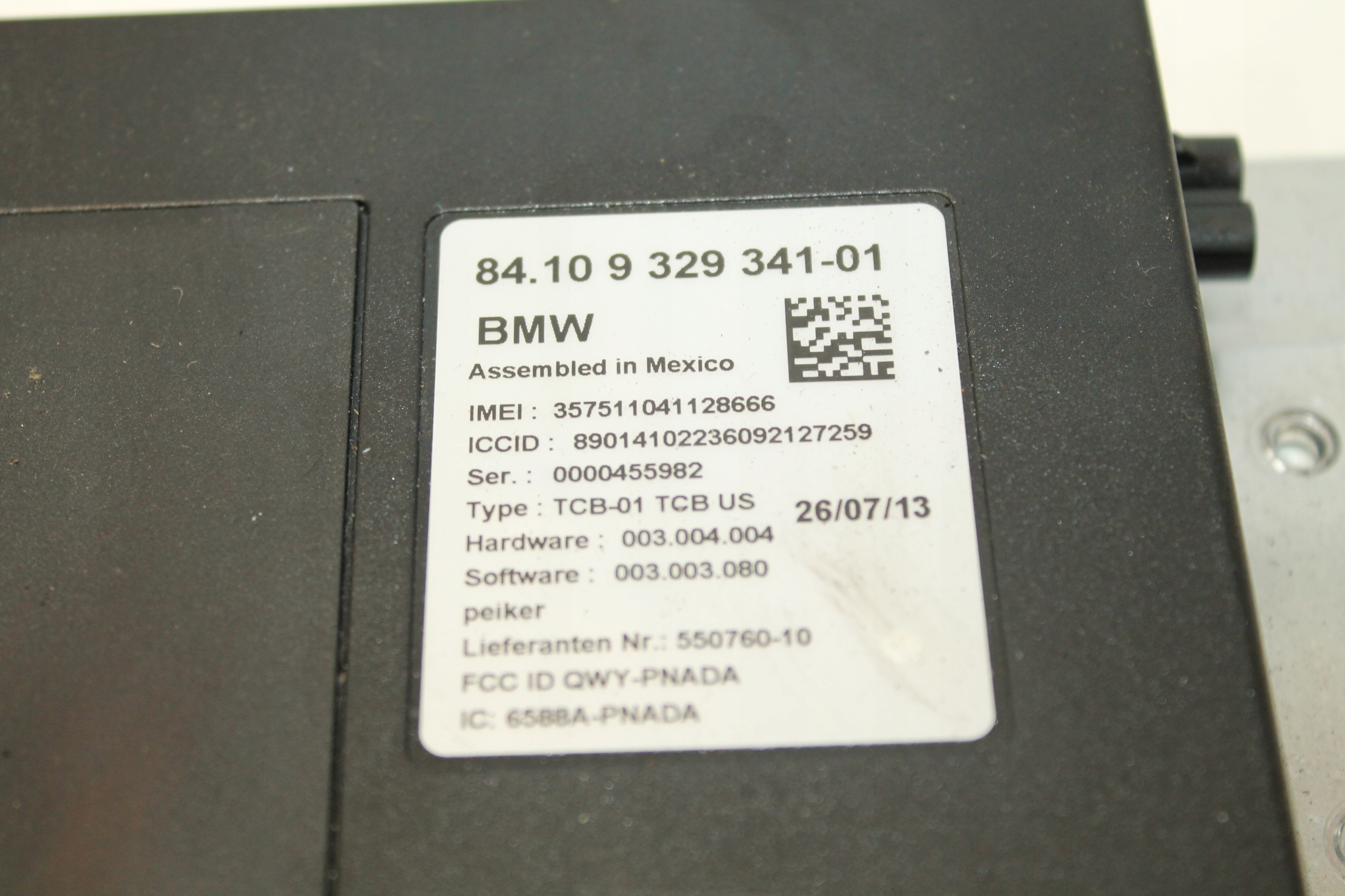 BMW F30 F31 module control unit GPS TCB USA 9329341