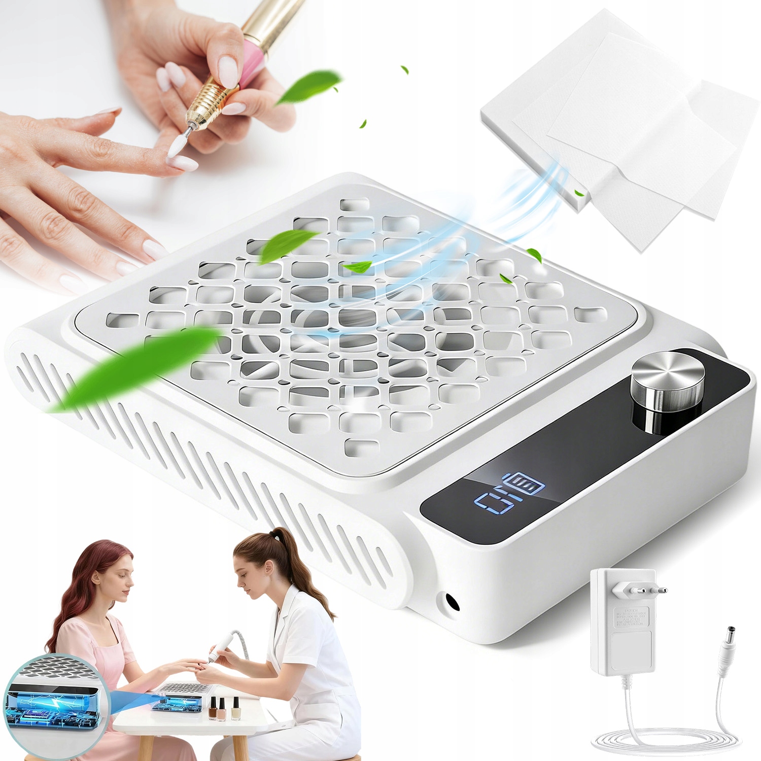 Odsávačka Prachu Pro Frézku Na Nehty Výkon 48 W S 30 Filtračními Papíry