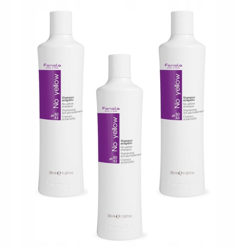 Fanola No Yellow šampon 3x 350 ml fialový, ochrana barvy blond vlasů