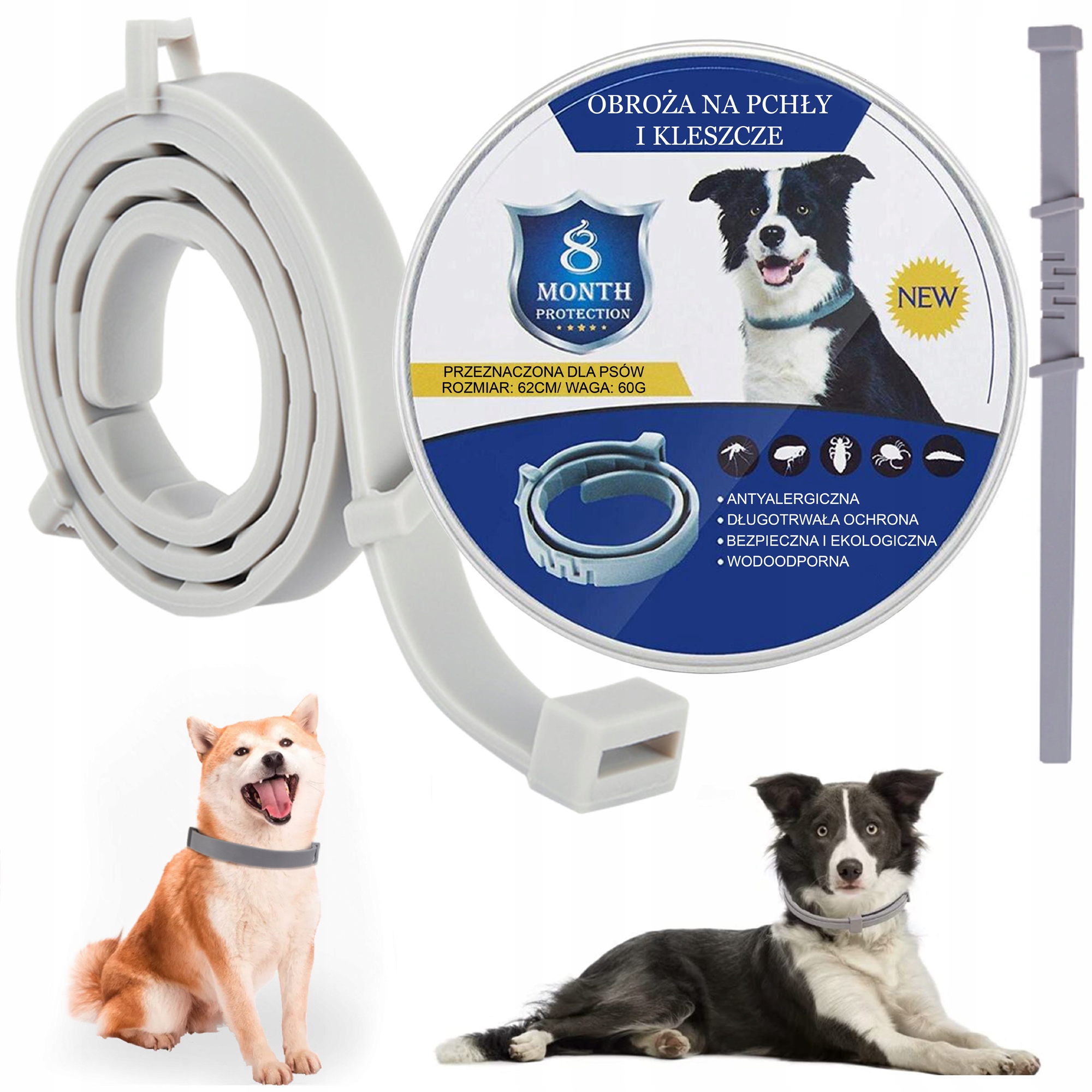 

Obroża Dla Psa Na Pchły Kleszcze 8 Miesięcy 63 CM