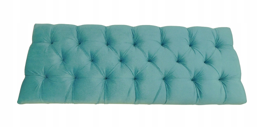 Polštář čalouněného sedáku prošívaný 105 x 40 cm H10 cm tyrkysový