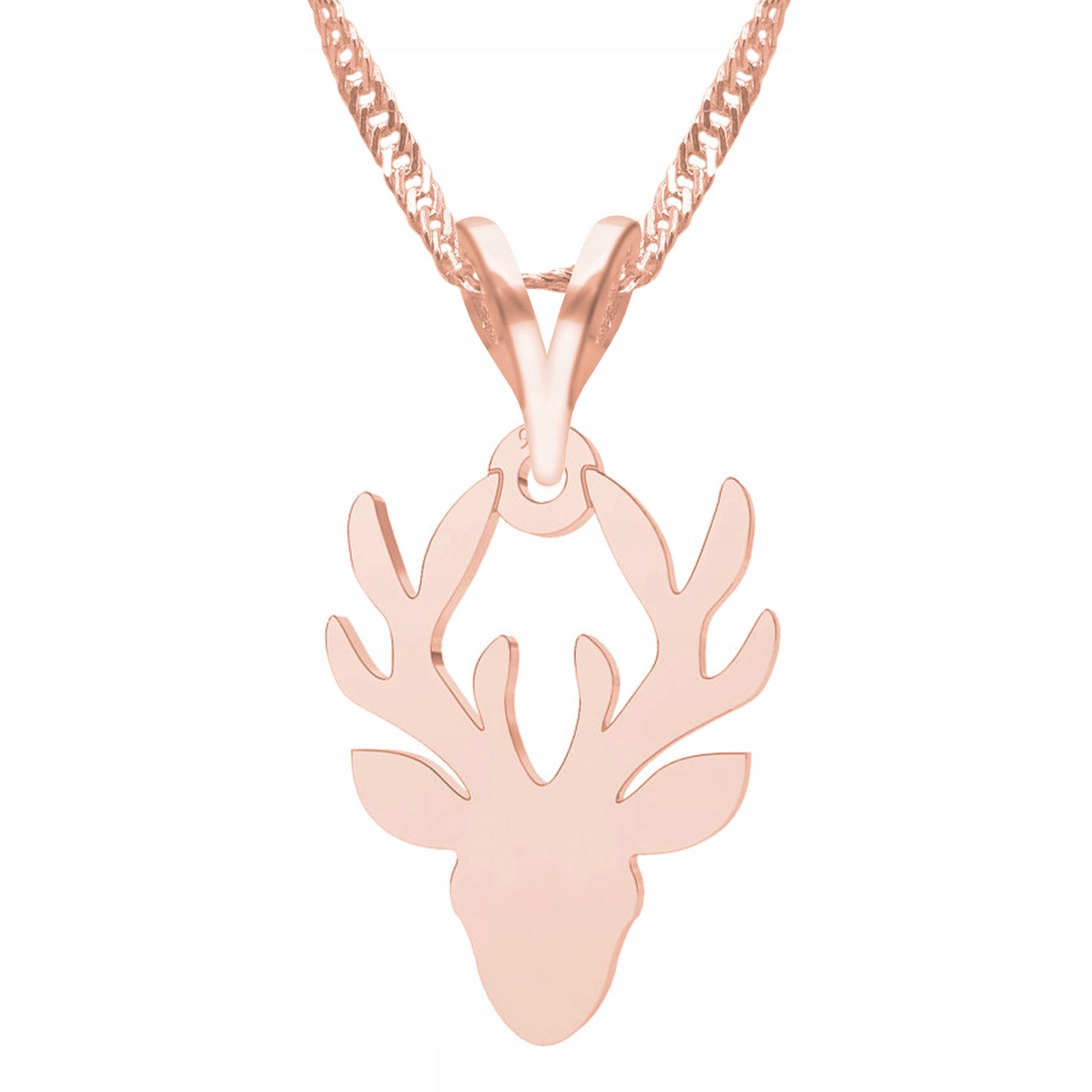 Pozlacený náhrdelník s jelenem a parohy, jelen, rohy, Stříbro 925