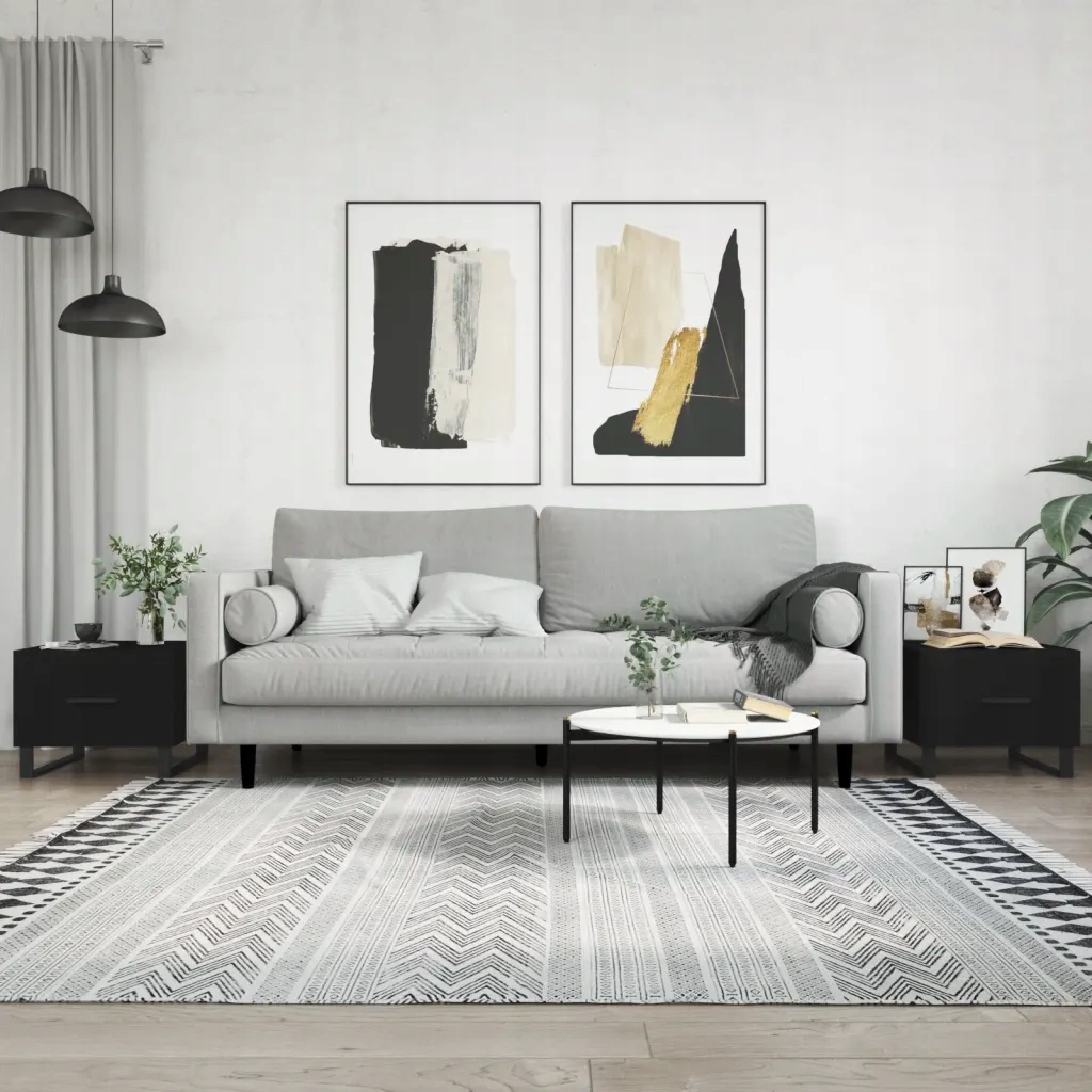 Konferenční stolky 2 ks černé 50 x 50 x 40 cm kompozitní dřevo Černý 829447