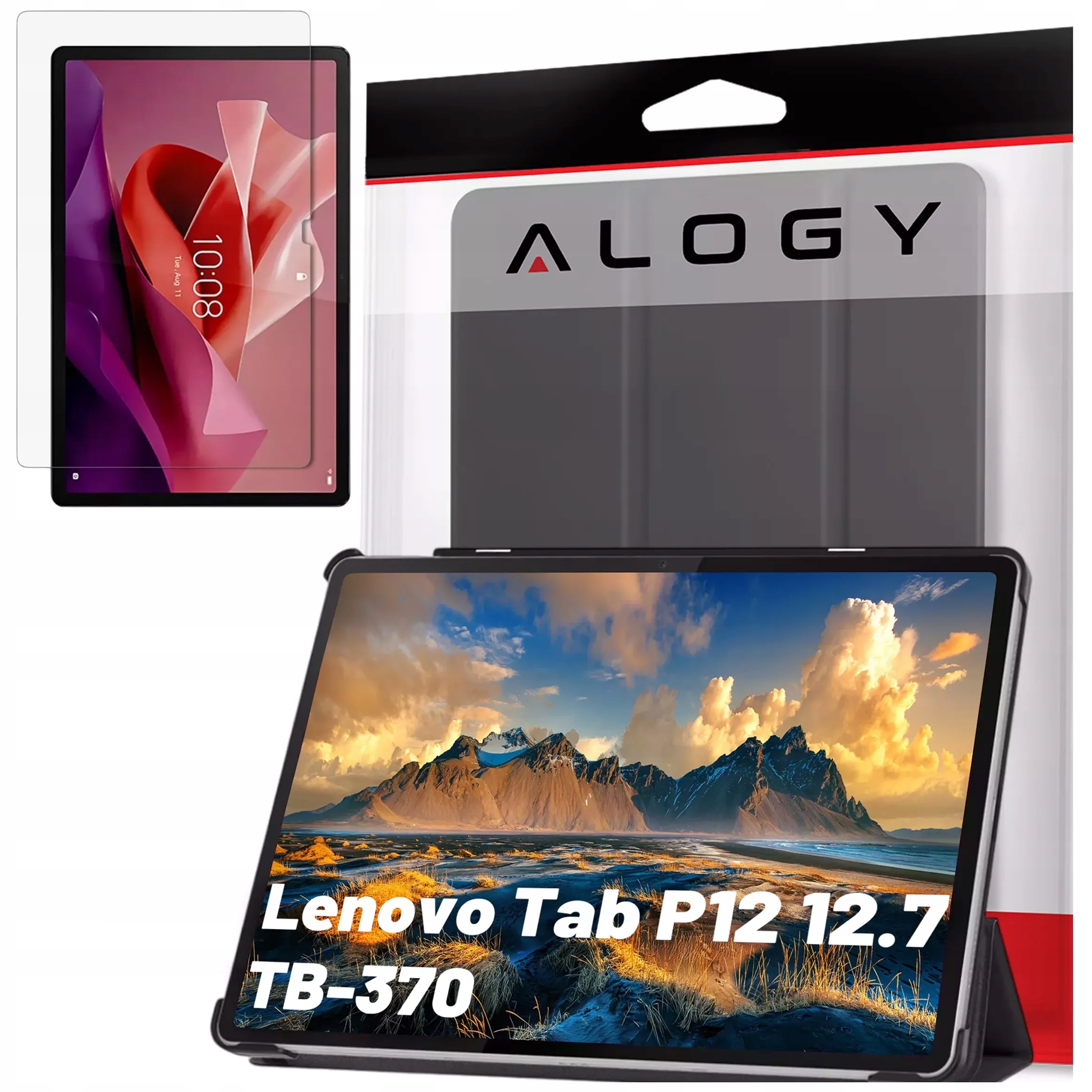Etui Szkło do Lenovo Tab P12 12.7" TB370 TB370FU case obudowa z klapką