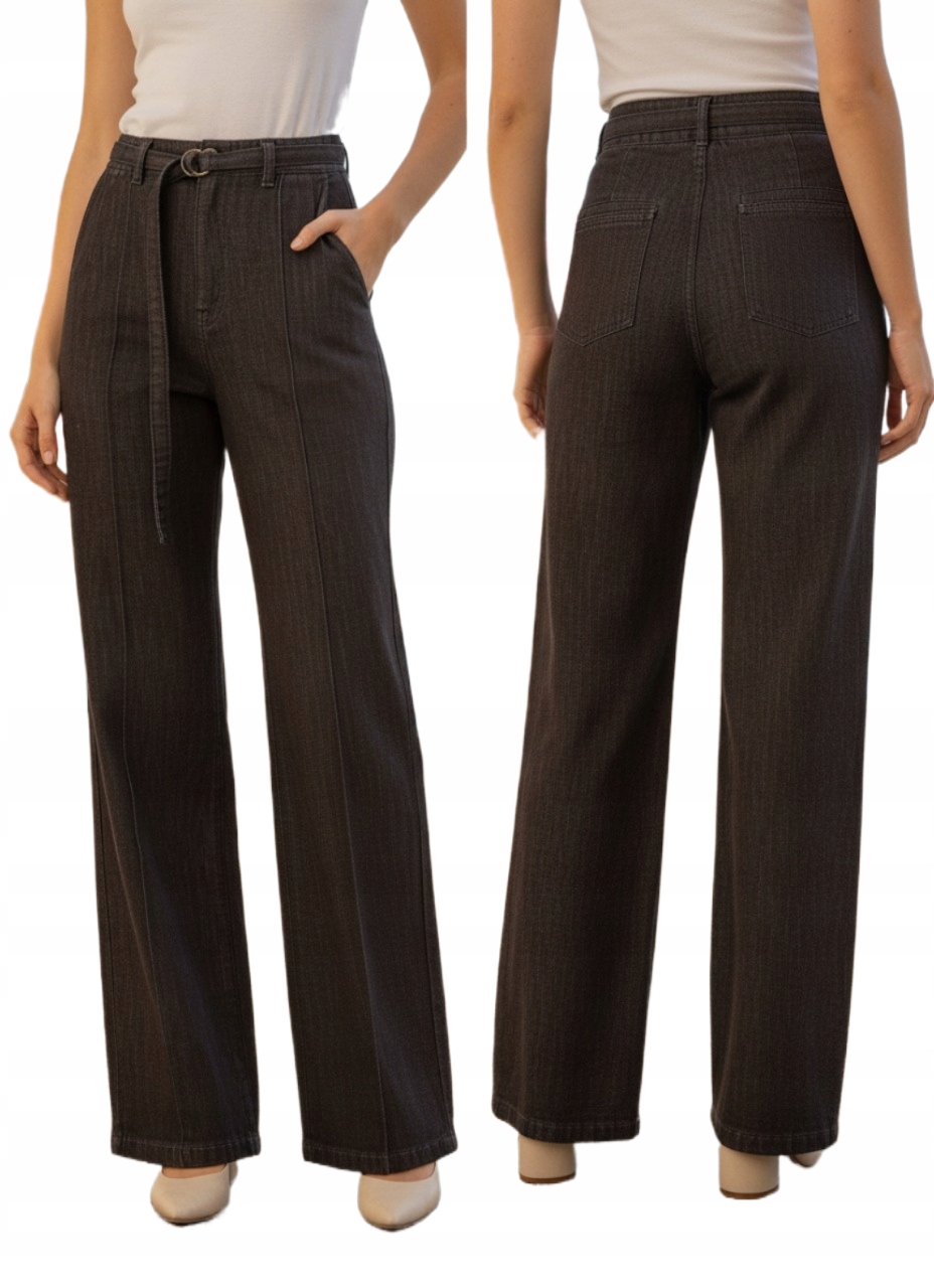 Dámské Džíny Zvonové Široké Nohavice Čokoládově Hnědé S