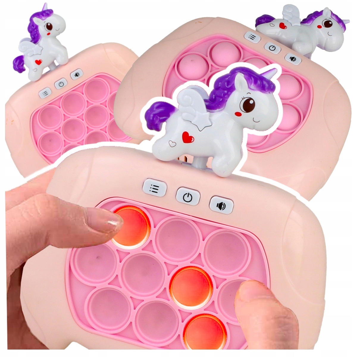 GRA ZRĘCZNOŚCIOWA POP IT POPIT ELEKTRYCZNA GIERKA ANTYSTRESOWA LED DŹWIĘKI