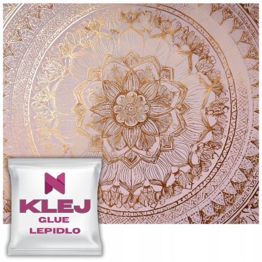 Fototapeta Glamour do obývacího pokoje Růže Zlato Mandala Ornament Květina Retro 197x296