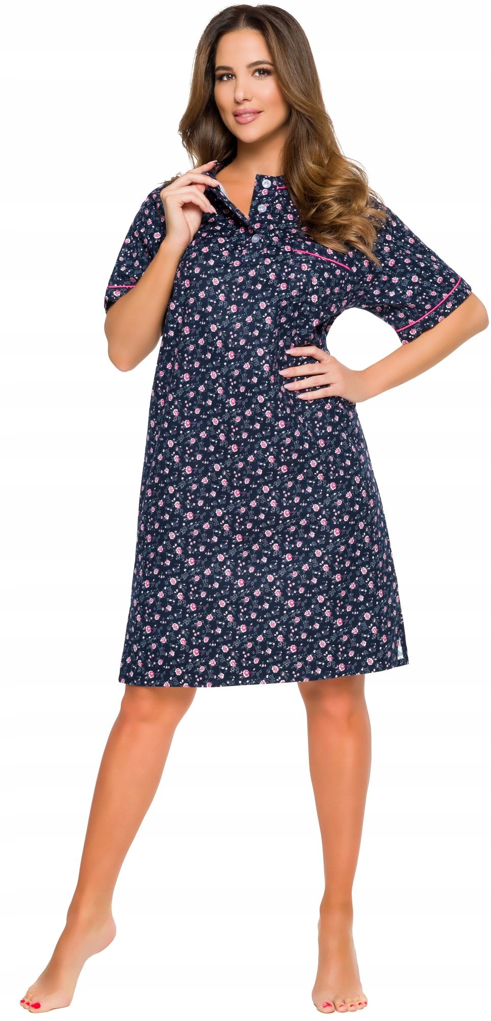 FLANELOWA BAWEŁNIANA DAMSKA KOSZULA NOCNA L Rozmiar L