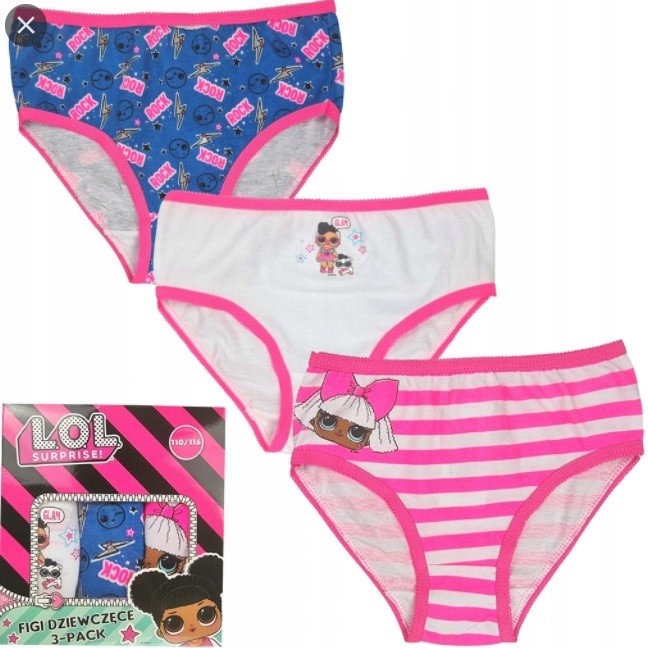 

Lol Suprise Zestaw 3X Majtki Figi 122/128