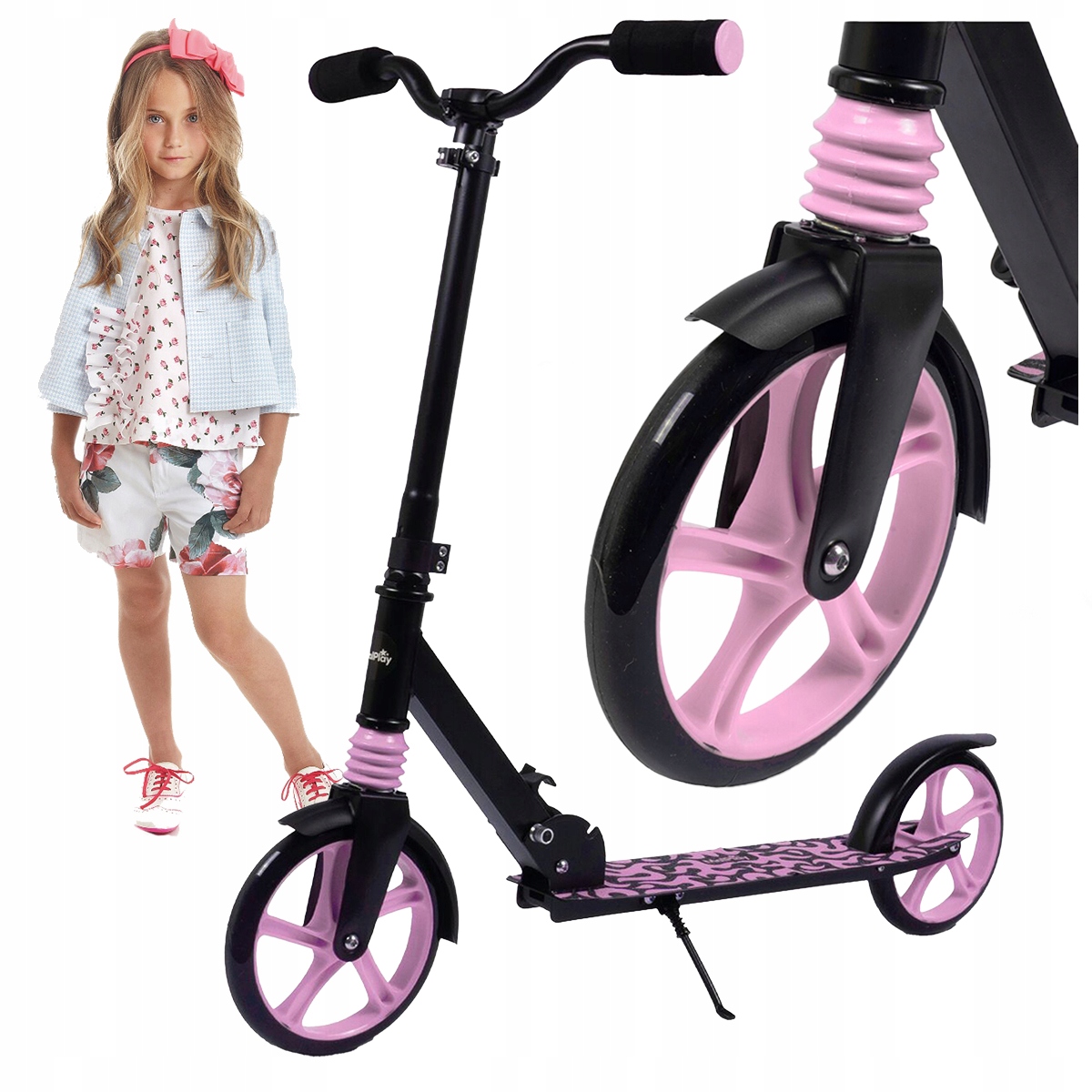 Hulajnoga Miejska Dla Dzieci Składana Regulowana Amortyzator Hamulec Stopka