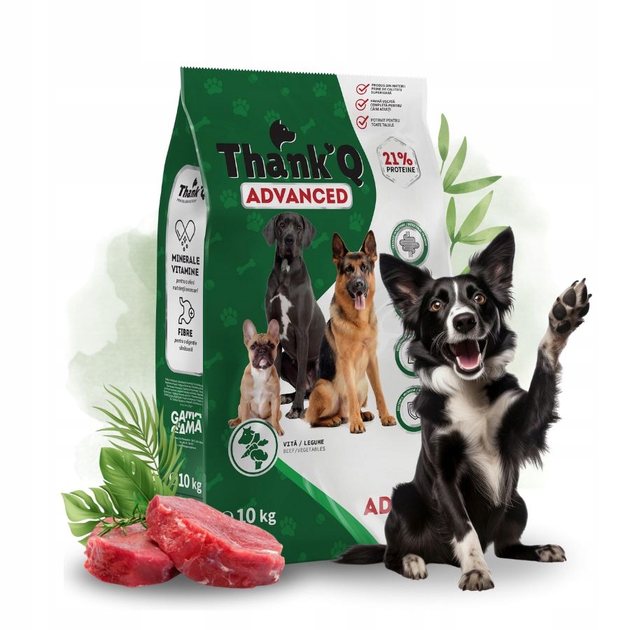 Levně Thank'q Advanced krmivo pro dospělé psy Hovězí Maso se zeleninou 10 kg