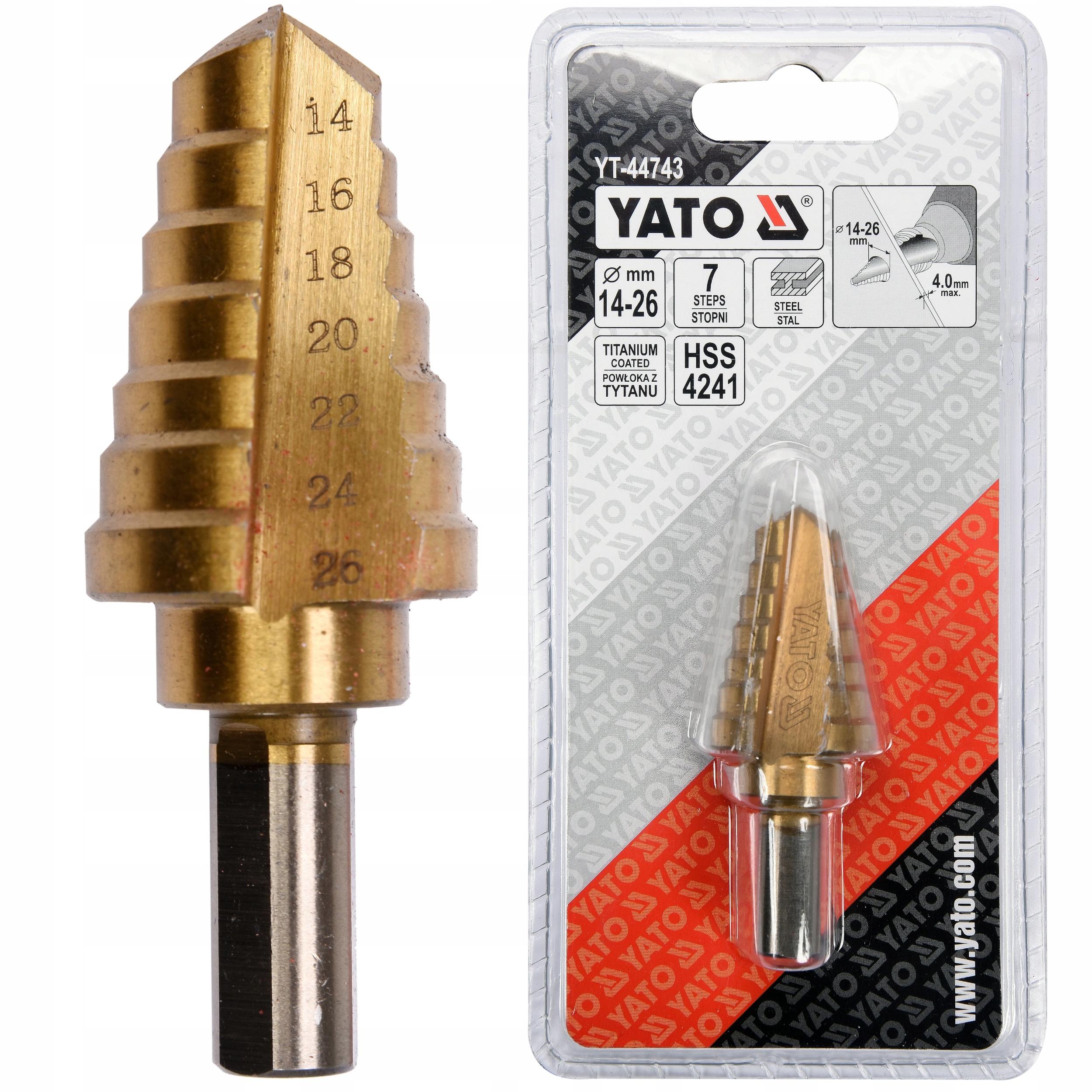 

Yato Wiertło Stopniowe Hss Stożkowe 14 26 mm