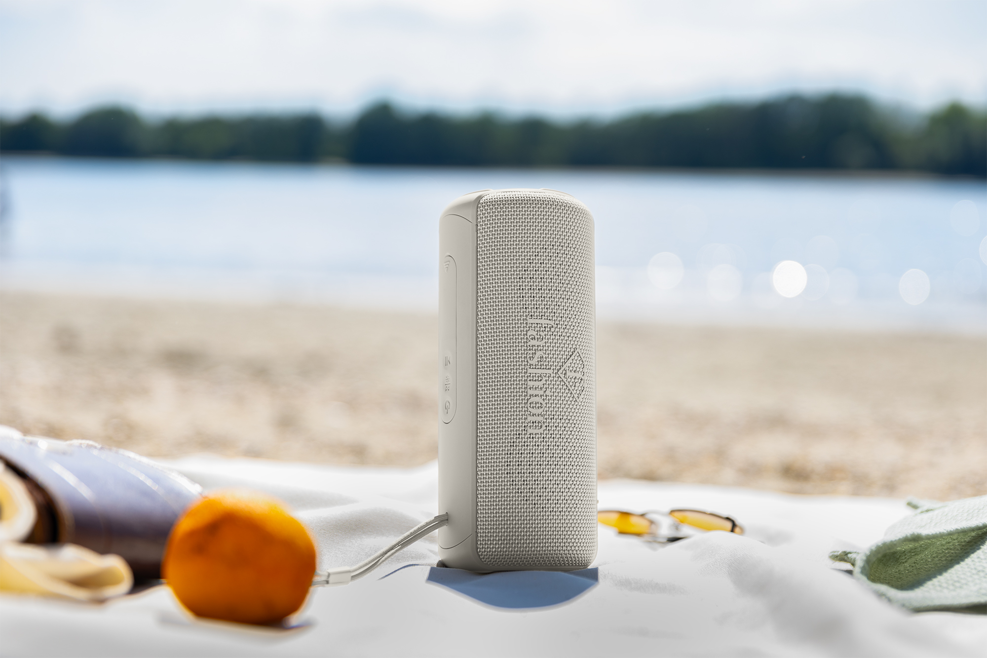 Střední přenosný Bluetooth reproduktor Fashion FTV-0118 Matte Cream-Gold