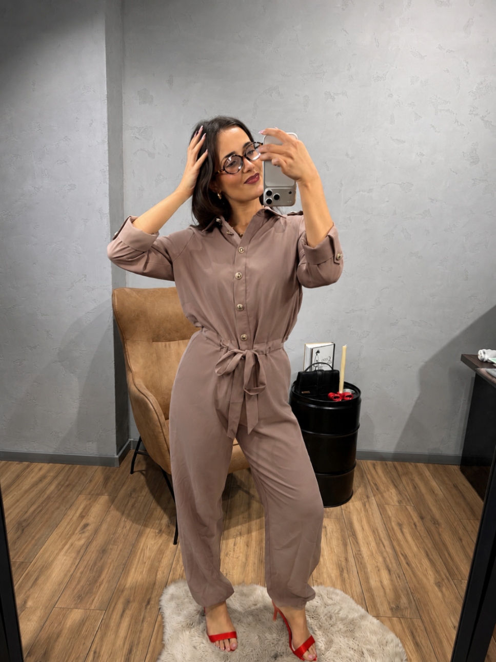 Lady Drama Kombinéza S Páskem Karamel 2 (M/L)