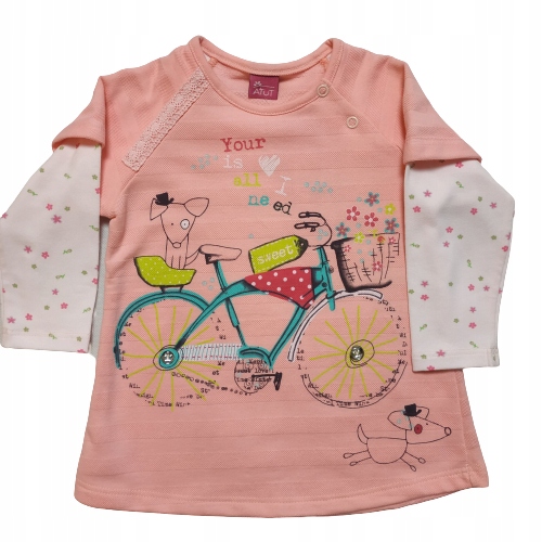 TUNIKA DZIEWCZĘCA BAWEŁNIANA DŁUGI RĘKAW R.86_ATUT