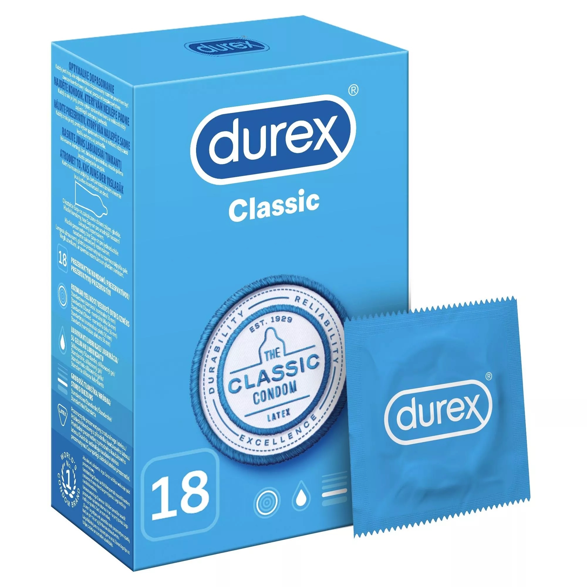 

Prezerwatywy Durex Classic 18 Sztuk