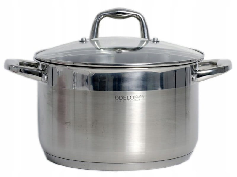 Garnek Z Pokrywą Szklaną 8,2 L 26 CM Stalowy Odelo