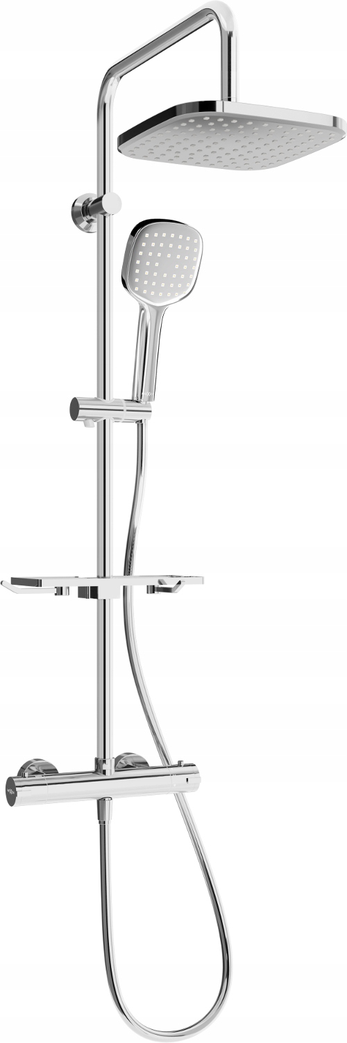Mexen KT33 Chrómová sprchová súprava s termostatom a dažďovým efektom
