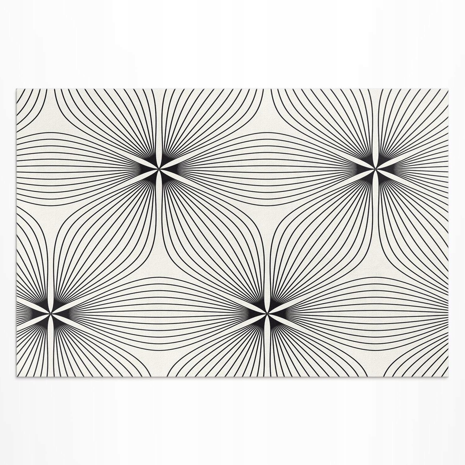 Dekoratívny balkónový vinylový koberec Štýlové kvety z tmavých línií 150 x 255 cm