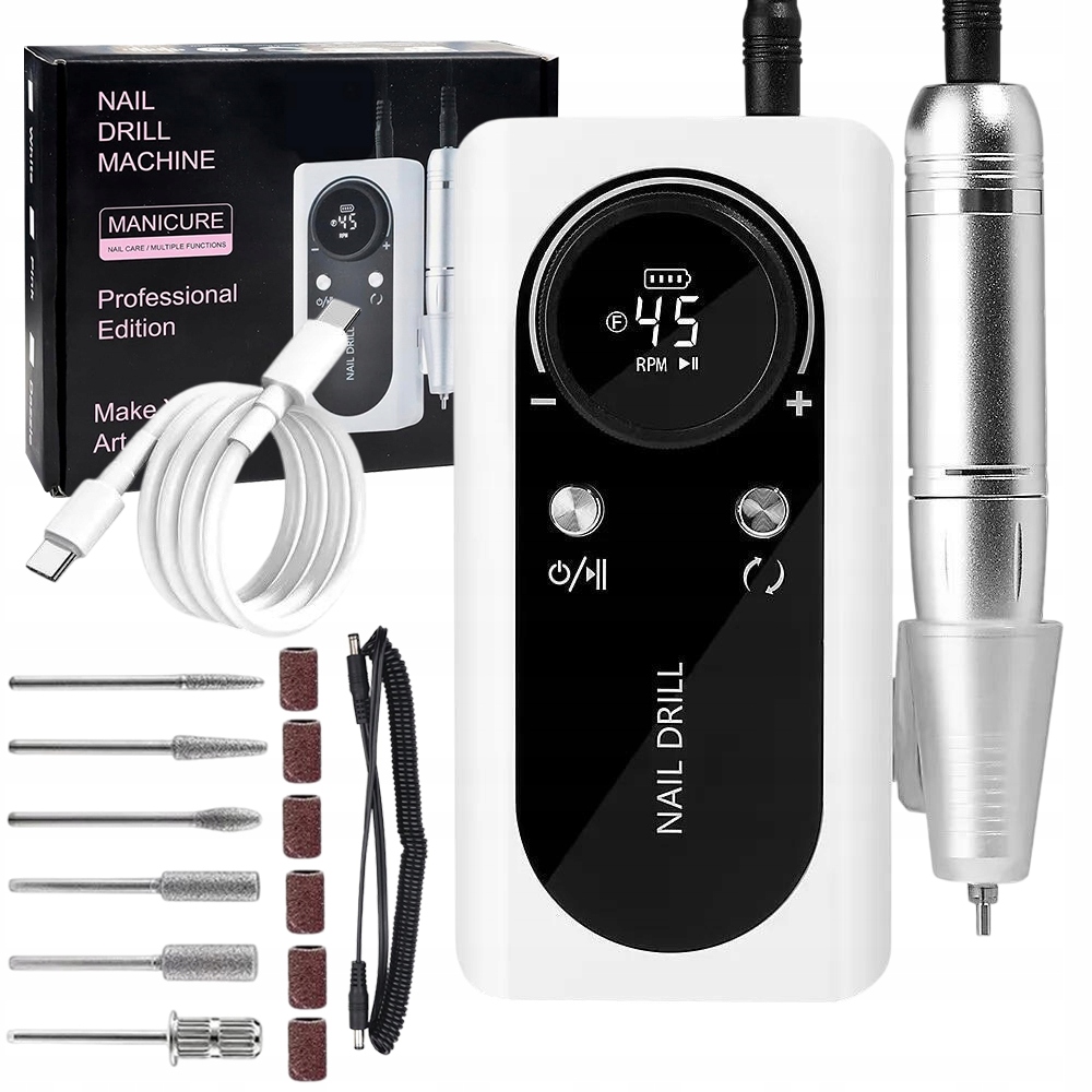 Bruska Na Nehty Manikúra Pedikúra Sada Usb Elektrická Přenosná