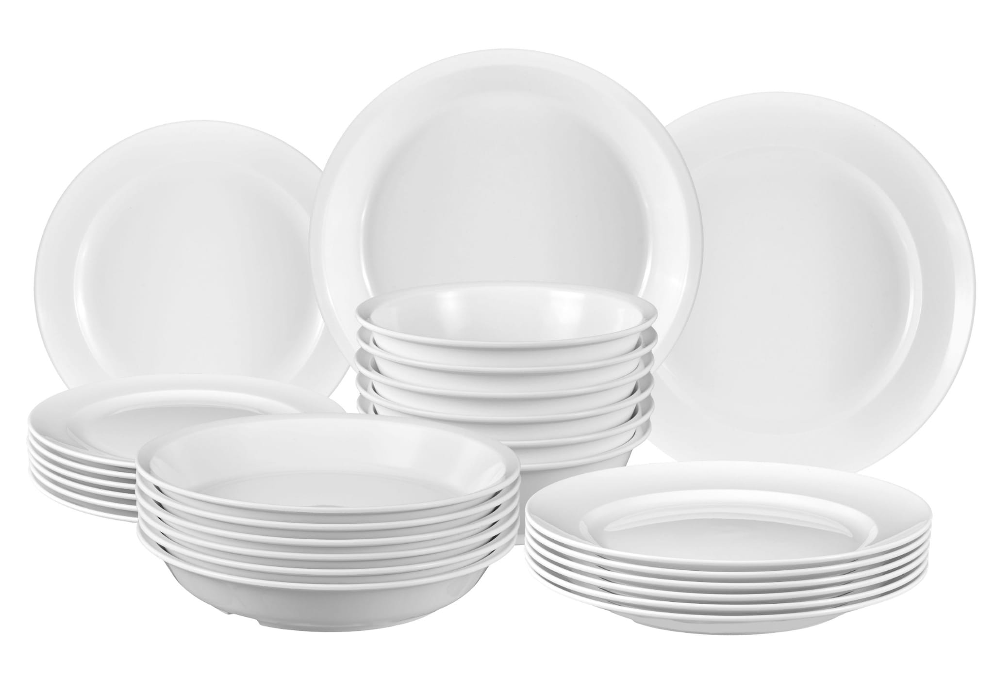 

Gastro Talerze Serwis Biały Plastikowy 24EL Grube