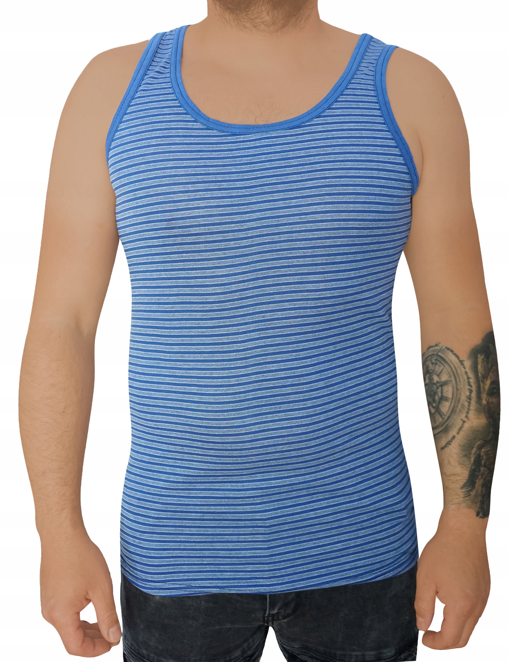 Podkoszulka męska na ramiączka w paski bawełna 3XL Marka inna