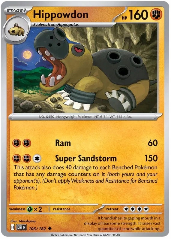Karta Pokemon Hippowdon Dri 106/182 Destined Rivals