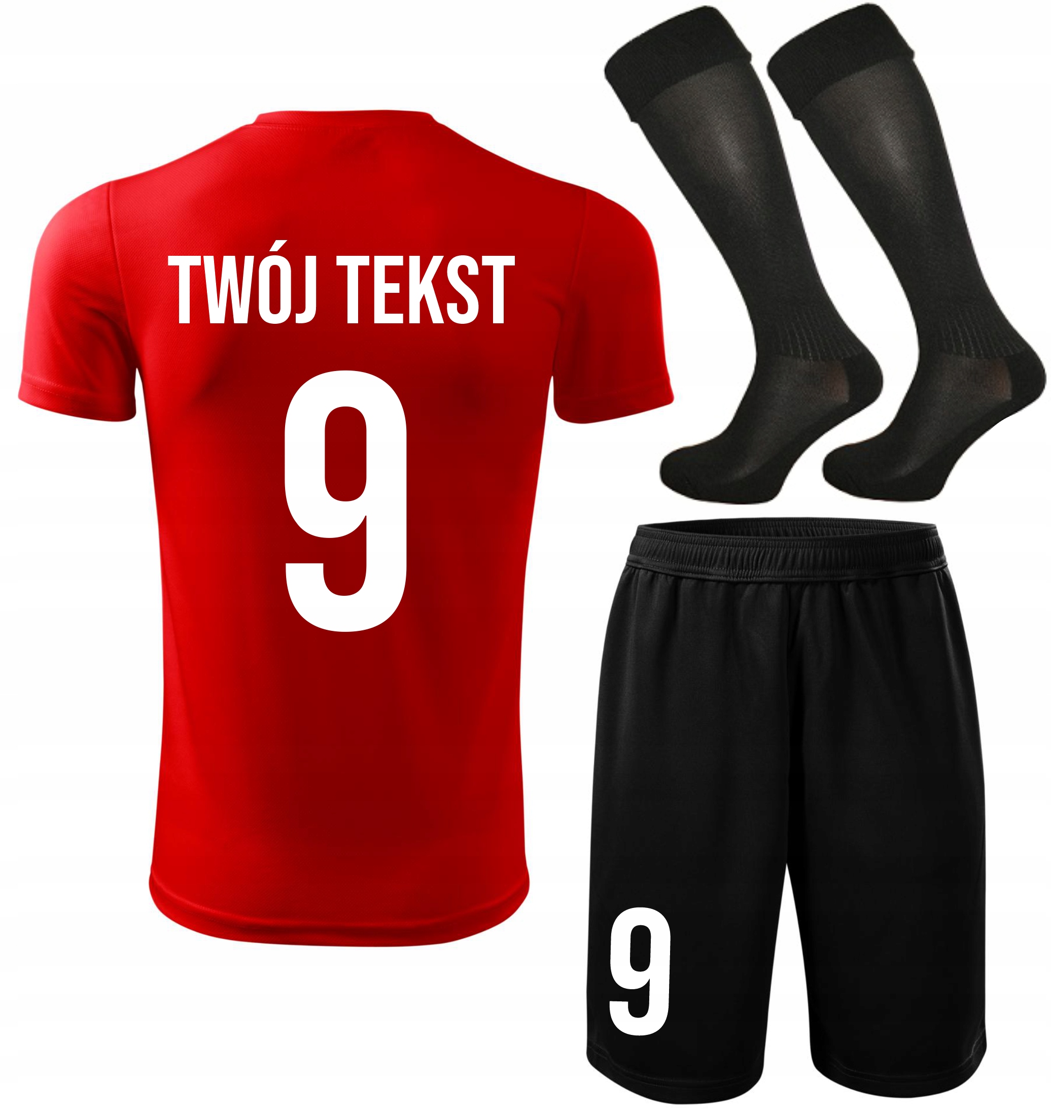 Strój piłkarski Własny Napis i Numer komplet sportowy Z Nadrukiem na Wf 146