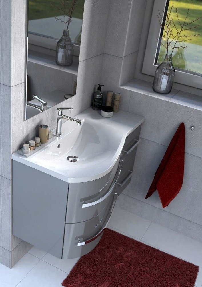 Szafka z umywalką 90 cm OPAL biała prawa Kolor frontów biały