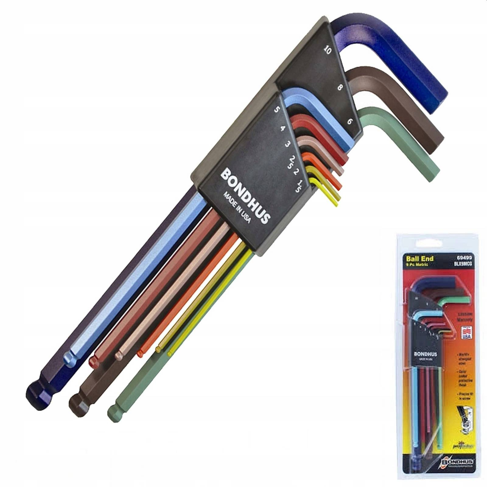 Zestaw kluczy imbusowych Bondhus 1,5-10 mm długie z kulką BO69499