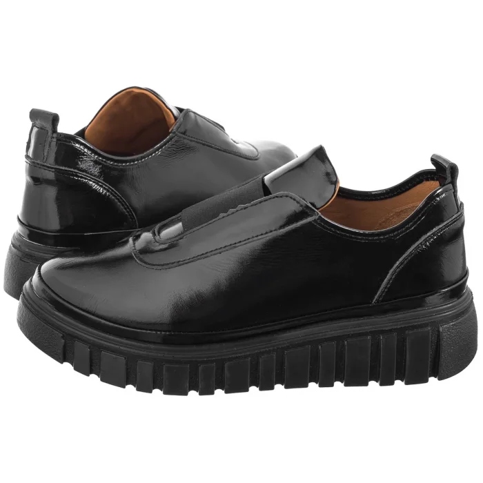 Polobotky Kožené na platformě Dámské Venezia Černé