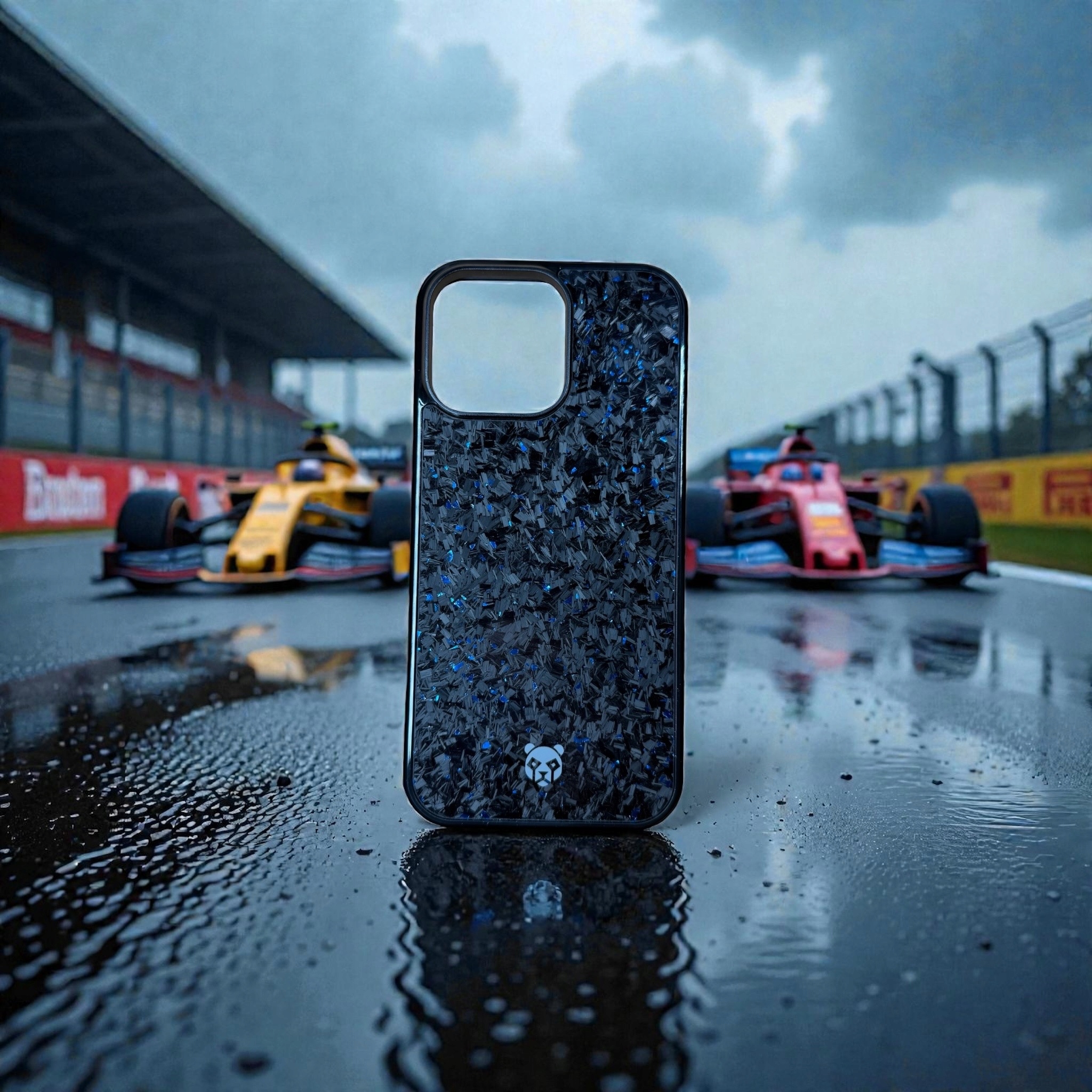 Kryt Panda Carbon Forged Edition Blue – Karbonový Pouzdro pro iPhone 15 Pro Max