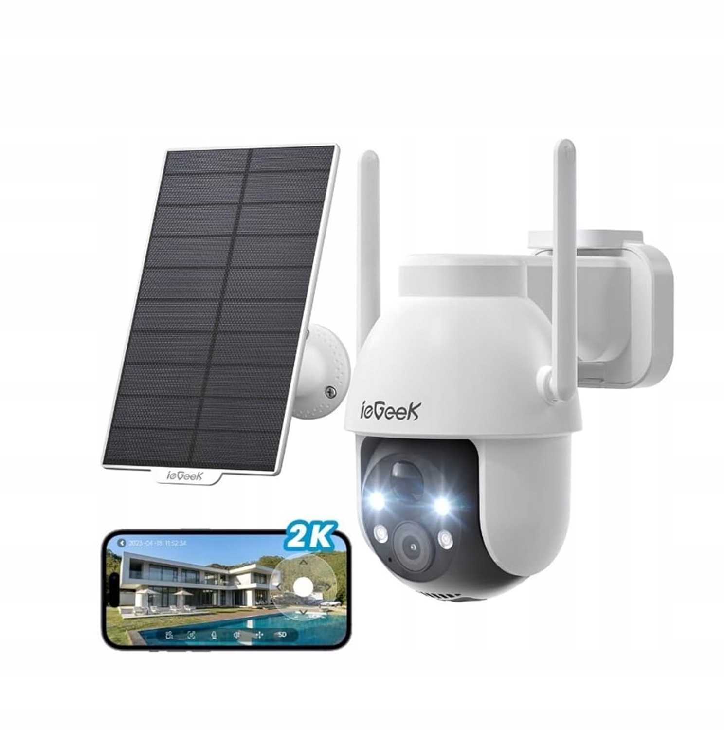Venkovní Kamera Wifi Ip Smart Otočná 3MPX 2K 4x Zoom Pro Monitorování